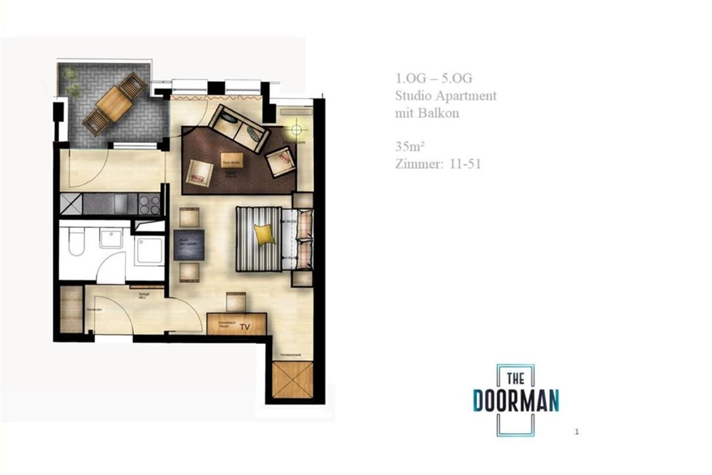 Apartament 3 Studio Apartament The Doorman Göthe Frankfurt