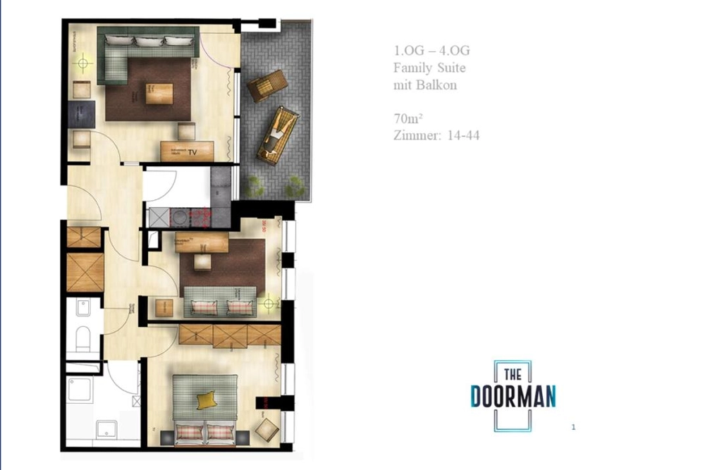 Family Suite im The Doorman Welle Frankfurt