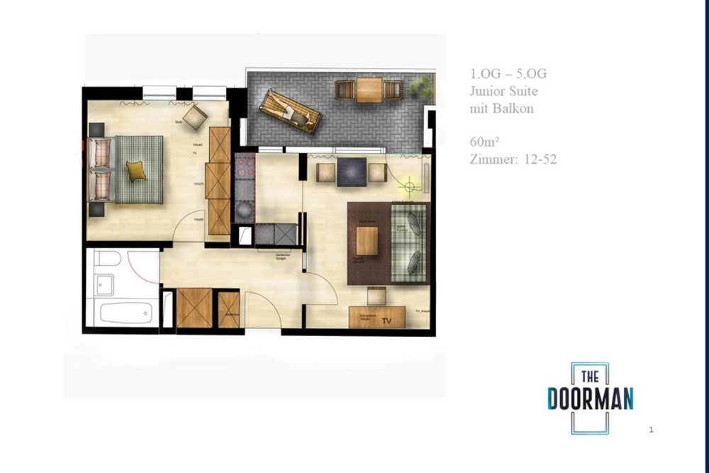 Junior Suite mit Balkon The Doorman Göthe Frankfurt